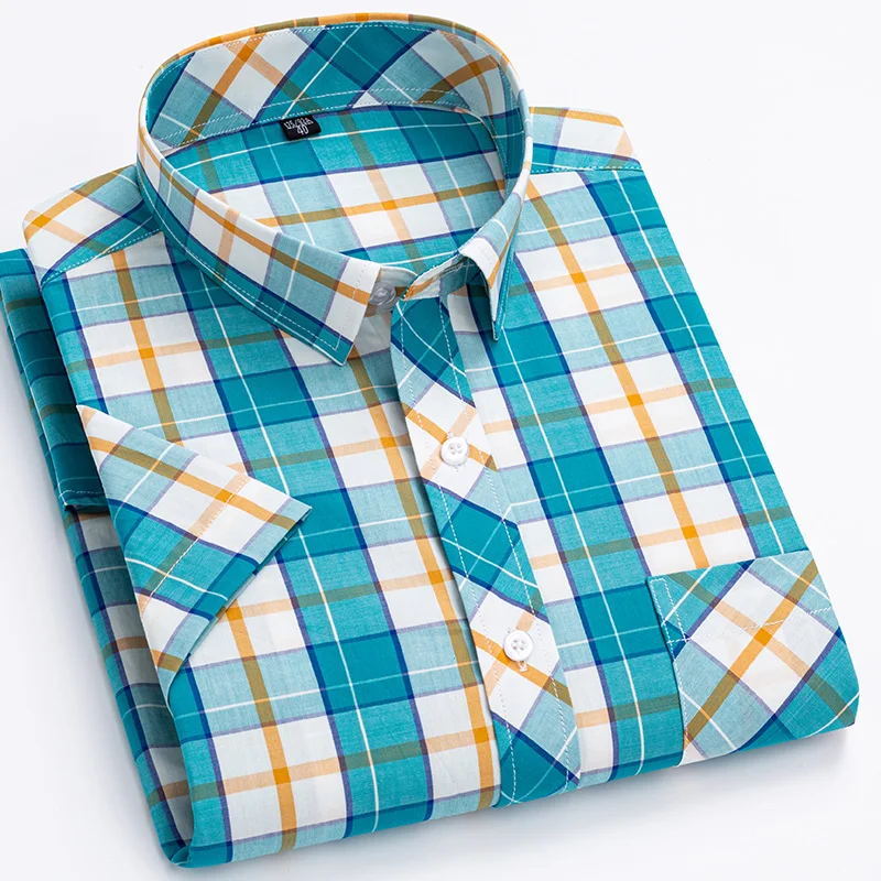 100% Cotton Man' Shirt Short Sleeve Plaid for Summer Cool Checkered Shirts Men Business Casual with Pocket Leisure Plus Size New
100% Cotton Man' Shirt Short Sleeve Plaid for Summer Cool Checkered Shirts Men Business Casual with Pocket Leisure Plus Size New