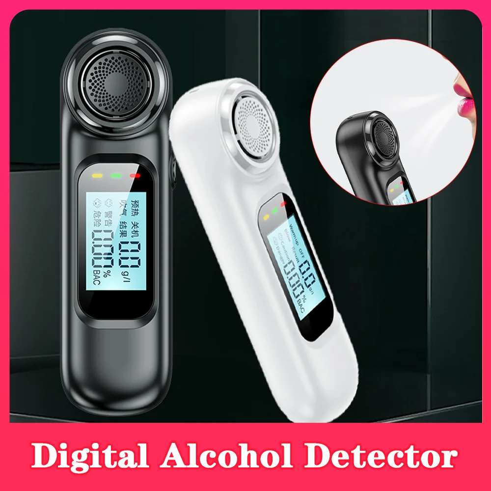 

Professional Digital Alcohol Detector USB Breath Alcohol Tester Breathalyzer Analyzer Air Blowing Alcohol Measuring Instrument