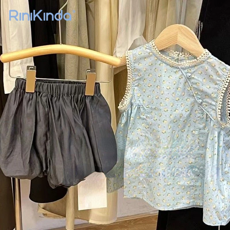 Summer Children's Clothing Sets Sleeveless Floral Lace Shirts Shorts 2pcs Suit for Girls Costume 2023 New Kids Outfits
Summer Children's Clothing Sets Sleeveless Floral Lace Shirts Shorts 2pcs Suit for Girls Costume 2023 New Kids Outfits