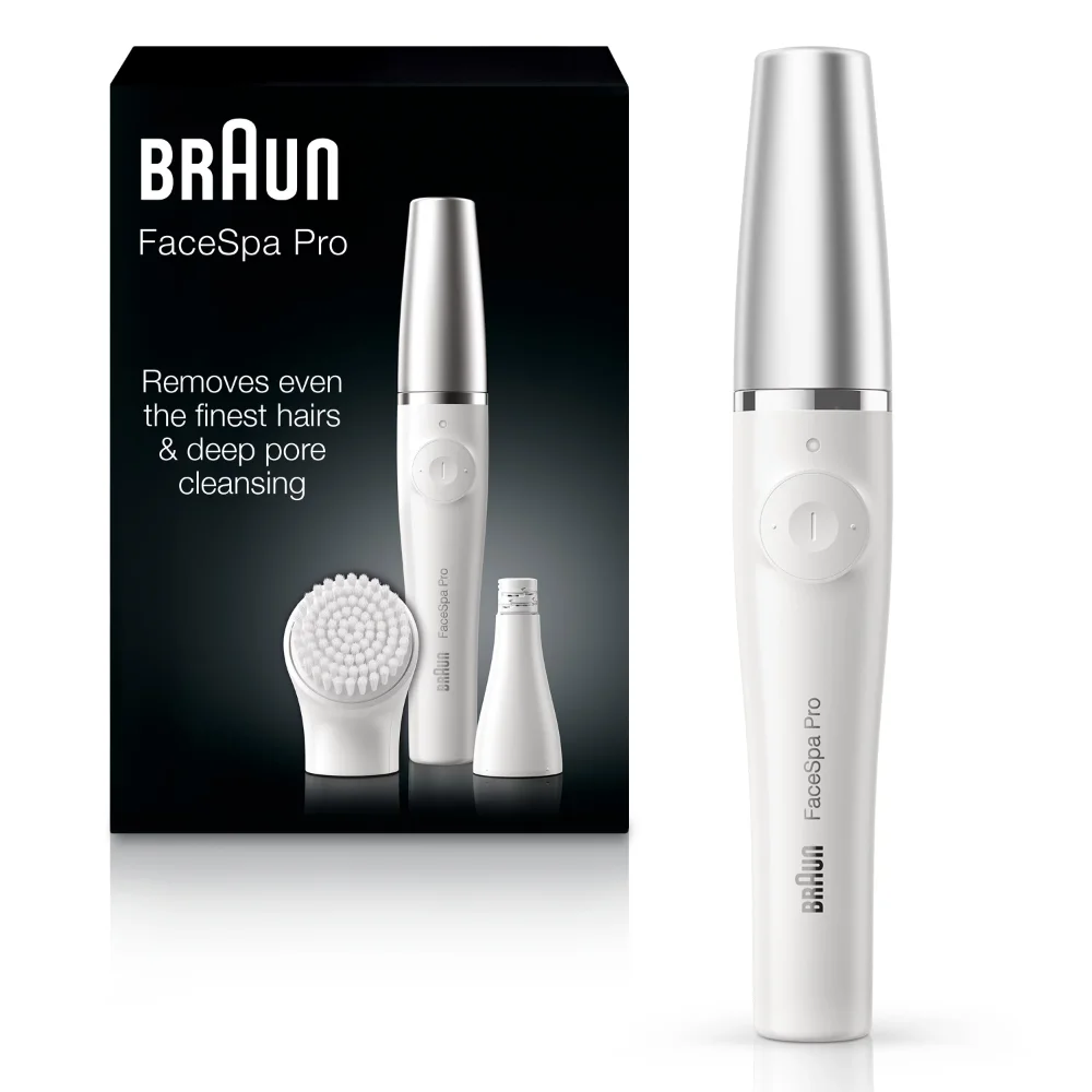 

Braun FaceSpa Pro 910 Facial Epilator for Women with 1 Extra, White/Silver Facial Hair Remover for Women Hair Remover