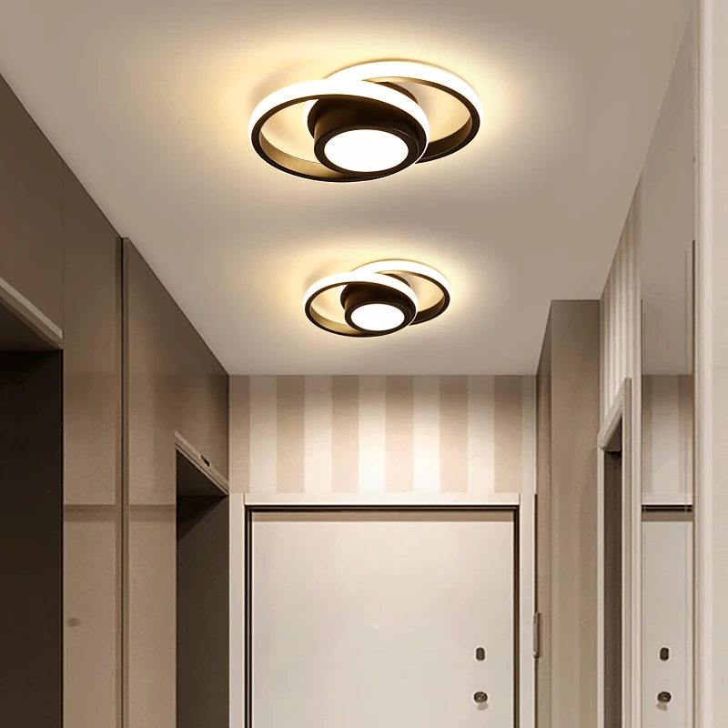 

Современный простой светодиодный потолочный светильник, умный черный светильник для дома, гостиной, коридора, коридора, прихожей, балкона, коридора, светильник с блеском