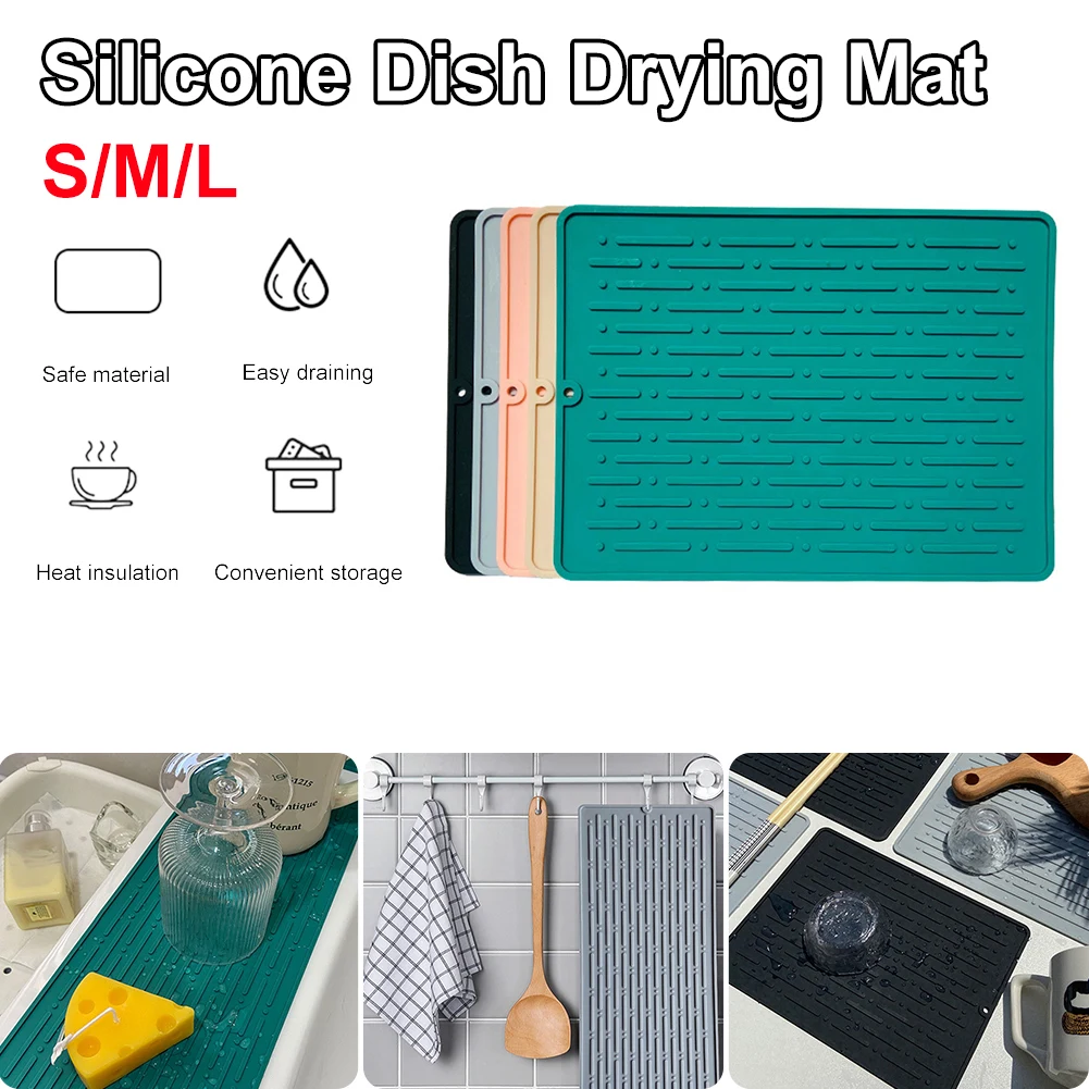 Silicone Dish Drying Mat Drainer Mat Protection Heat Resistant Counter Top Mat Drainer Tray Kitchen Dishware Tableware Mat
Silicone Dish Drying Mat Drainer Mat Protection Heat Resistant Counter Top Mat Drainer Tray Kitchen Dishware Tableware Mat