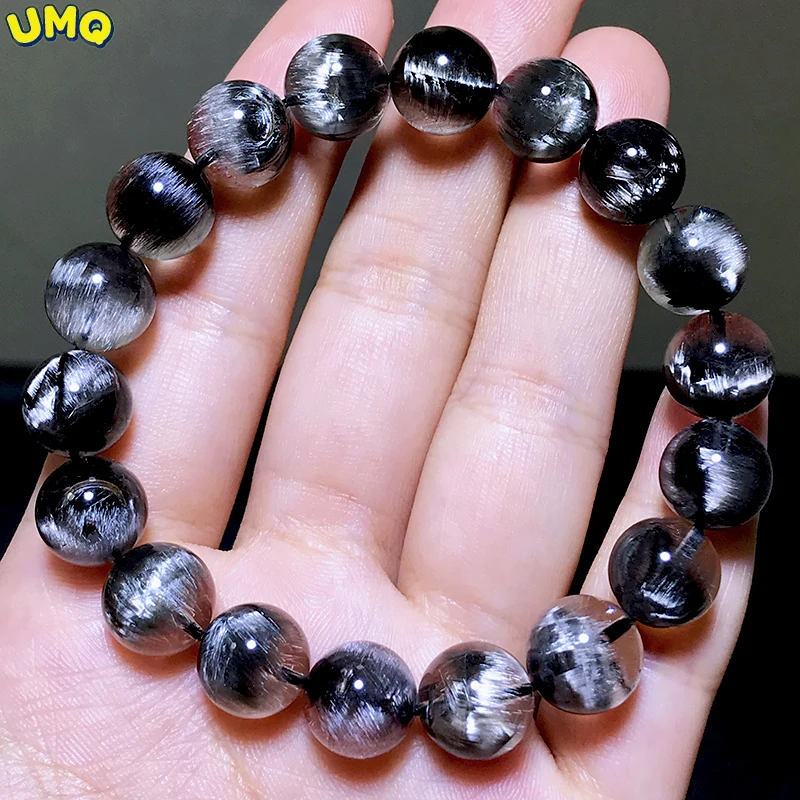 Natural Black Silver Titanium Crystal Bracelet Plate Titanium Crystal Men's and Women's Single Circle Black Hair Crystal Cat's
Natural Black Silver Titanium Crystal Bracelet Plate Titanium Crystal Men's and Women's Single Circle Black Hair Crystal Cat's