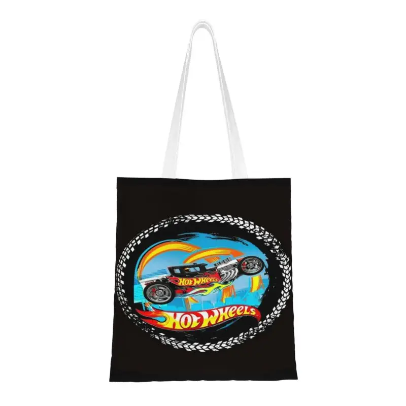 

Многоразовая сумка для покупок Hot Wheels, Женская Холщовая Сумка-тоут через плечо, прочная спортивная сумка для покупок в машине