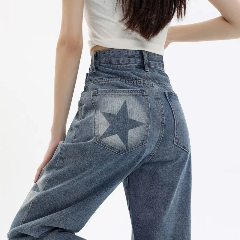 2023Casual slim-fit pants, Retro Star Print Jeans American Style Street High Waist Design Wide Leg Pants Summer Casual Loose Str
2023Casual slim-fit pants, Retro Star Print Jeans American Style Street High Waist Design Wide Leg Pants Summer Casual Loose Str