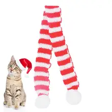 Pet Christmas Scarf Mini Costume Neck Warmer Knitted Collar Striped Cute Mini Knitted Vivid Skin Friendly For Puppy Rabbit