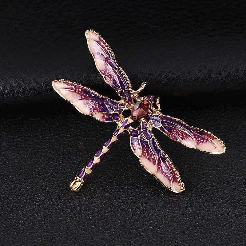 

Crystal Vintage Dragonfly Brooches for Women Girls Dress Coat Accessories Cute Fashion Wedding Jewelry Gifts Large Insect Brooch