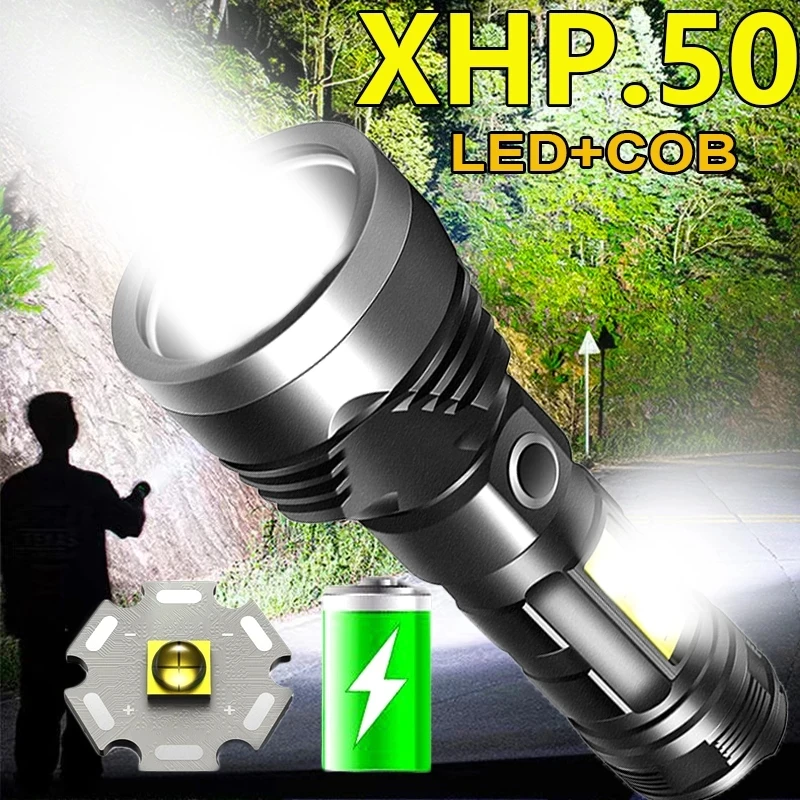 Super Powerful LED Flashlight XHP50+cob Tactical Torch USB Rechargeable Linterna Power Bank Ultra Bright Lantern Camping
Super Powerful LED Flashlight XHP50+cob Tactical Torch USB Rechargeable Linterna Power Bank Ultra Bright Lantern Camping