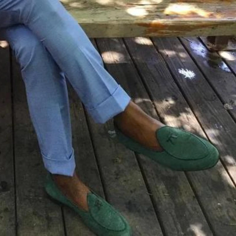 New Men's Shoes Handmade Green Faux Suede Classic Slip-on Slip-on Shoes Fashion Comfortable Loafers Business Formal Shoes KF894
New Men's Shoes Handmade Green Faux Suede Classic Slip-on Slip-on Shoes Fashion Comfortable Loafers Business Formal Shoes KF894