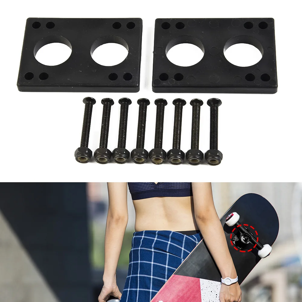 10mm Skateboard PU Riser Pads With 40mm Bridge Nail Bolts Soft Longboard Double Rocker Shock-absorbing Gasket Accessories
10mm Skateboard PU Riser Pads With 40mm Bridge Nail Bolts Soft Longboard Double Rocker Shock-absorbing Gasket Accessories