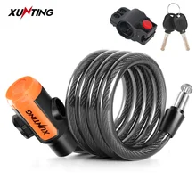 Xunting Bike Lock Coiled Secure Keys Bike Cable Lock with Mounting Bracket Weathproof Anti-Theft Mountain Scooter Bicycle Lock