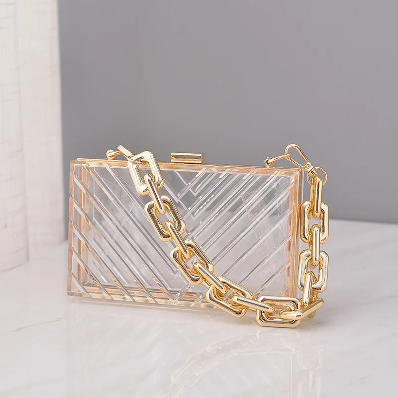 Crossover Bags for Women Fashion 2022 Clear Clutch Transparent Acrylic Wedding Handbag Luxury Purse Thick Shoulder Strap Bag
Crossover Bags for Women Fashion 2022 Clear Clutch Transparent Acrylic Wedding Handbag Luxury Purse Thick Shoulder Strap Bag