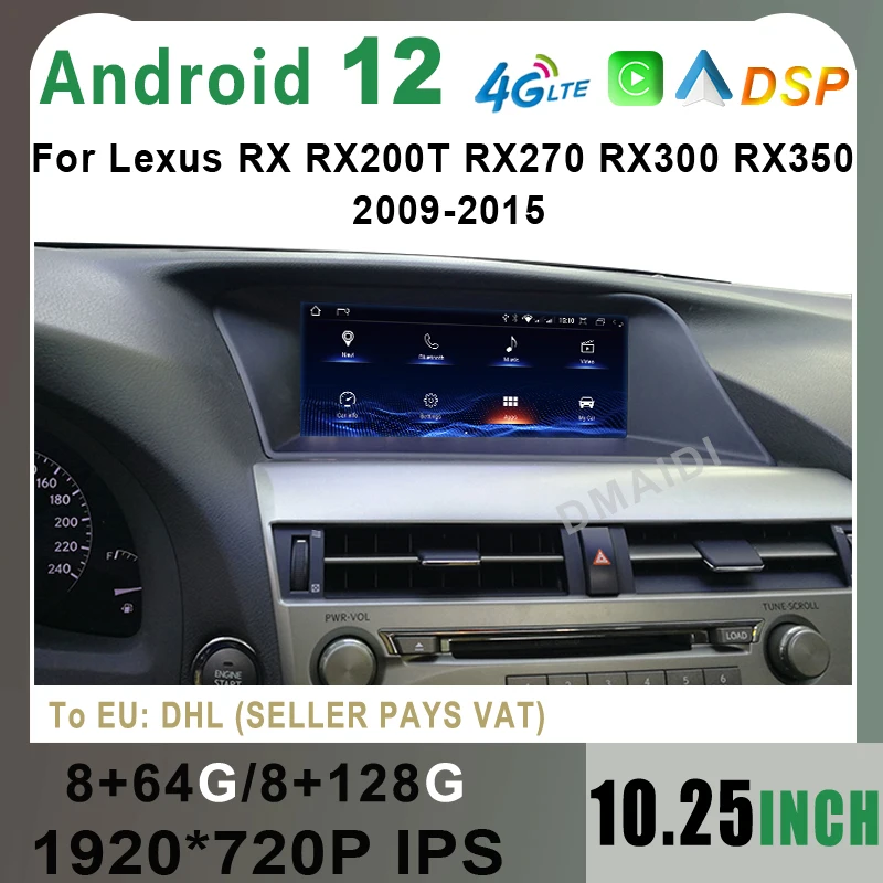Head Unit Car Radio 10.25 inch Multimedia Video Player Android 12 8+128G For Lexus RX RX270 RX350 RX450H 2009-2015 CarPlay Auto
Head Unit Car Radio 10.25 inch Multimedia Video Player Android 12 8+128G For Lexus RX RX270 RX350 RX450H 2009-2015 CarPlay Auto