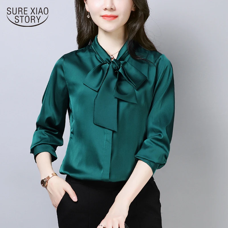 New Office Lady Long Sleeve Bow Women Blouse Solid Color Satin Straight Shirt Women's 2022 Fashion Female Clothing Blusas 20386
New Office Lady Long Sleeve Bow Women Blouse Solid Color Satin Straight Shirt Women's 2022 Fashion Female Clothing Blusas 20386