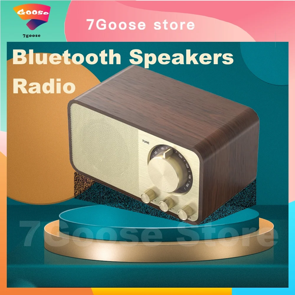 

Деревянный Bluetooth-динамик 5.0, классический саундбокс в стиле ретро, стерео, объемный сабвуфер с супер басами, AUX, FM-радио для компьютера, ПК