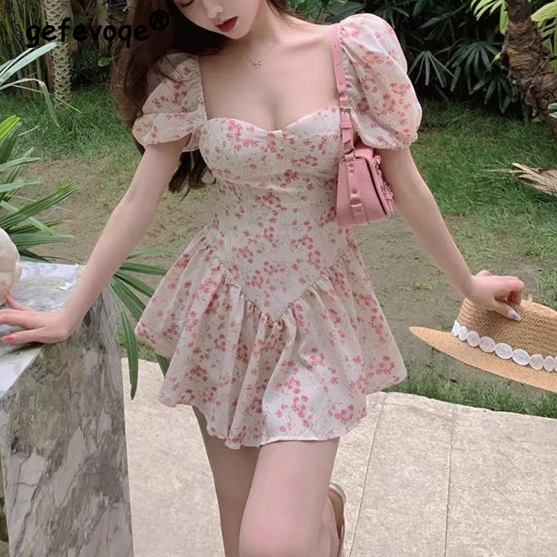 Summer Sweet Elegant Floral Print Women Casual Ruffled Puff Sleeve Fairy Dresses Female Off Shoulder High Waist Mini Dress Robes
Summer Sweet Elegant Floral Print Women Casual Ruffled Puff Sleeve Fairy Dresses Female Off Shoulder High Waist Mini Dress Robes