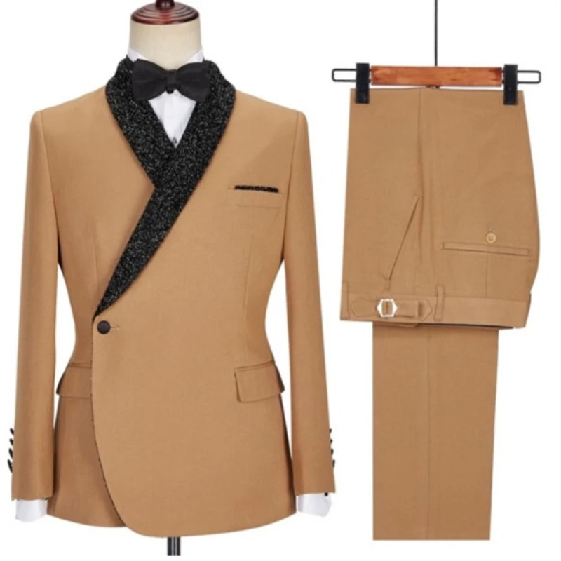 2023 New 2 Pcs Formal Men Suits with Shiny Black Shawl Lapel Double Breasted Wedding Groom Slim Fit Prom Blazer (Jacket + Pants)
2023 New 2 Pcs Formal Men Suits with Shiny Black Shawl Lapel Double Breasted Wedding Groom Slim Fit Prom Blazer (Jacket + Pants)