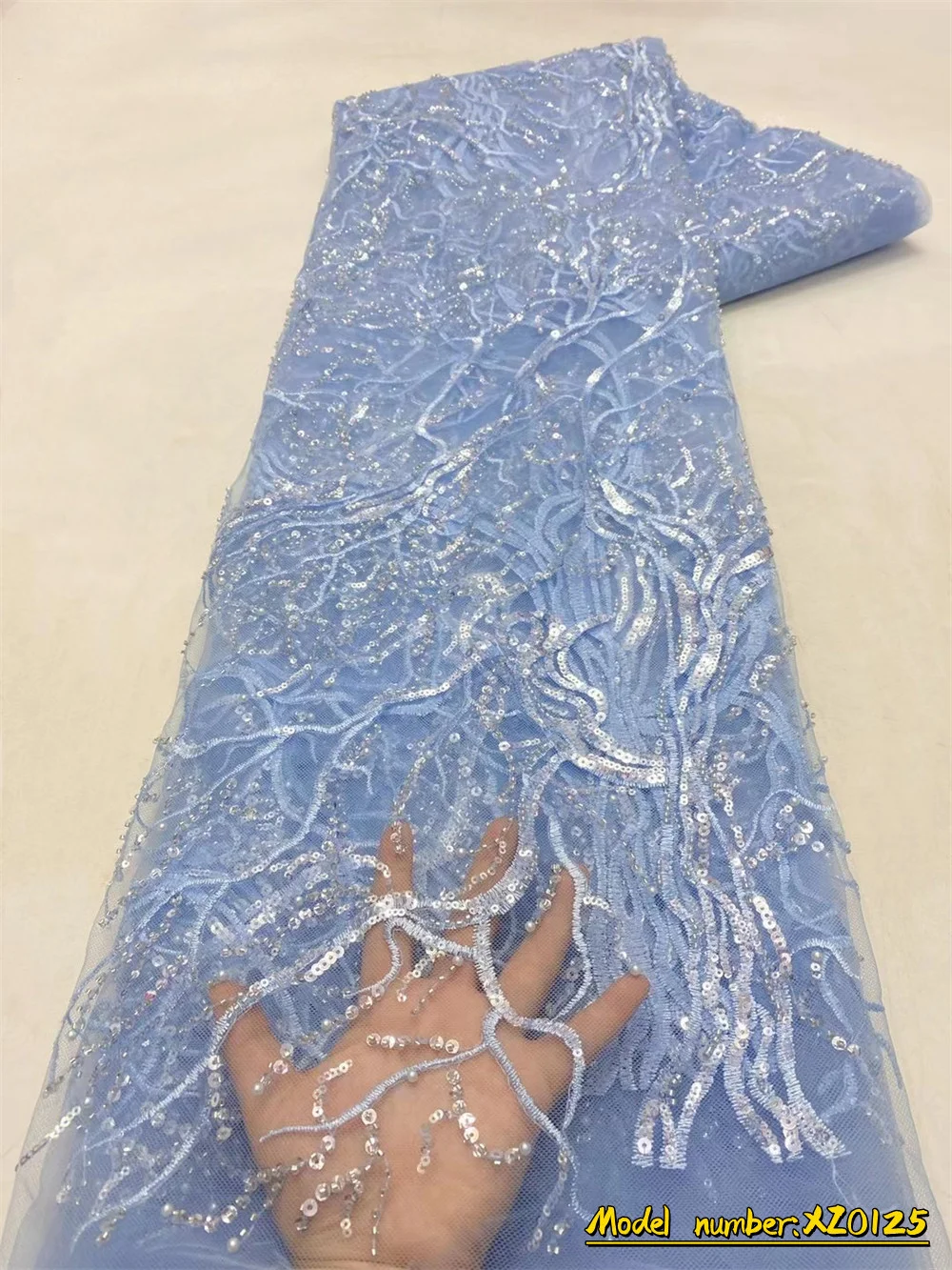 2023 New Design Sequence Beaded Lace Fabric Luxury French 3D Embroidery Sequins Tulle Lace Fabric For Bridal Dress XZ0125
2023 New Design Sequence Beaded Lace Fabric Luxury French 3D Embroidery Sequins Tulle Lace Fabric For Bridal Dress XZ0125