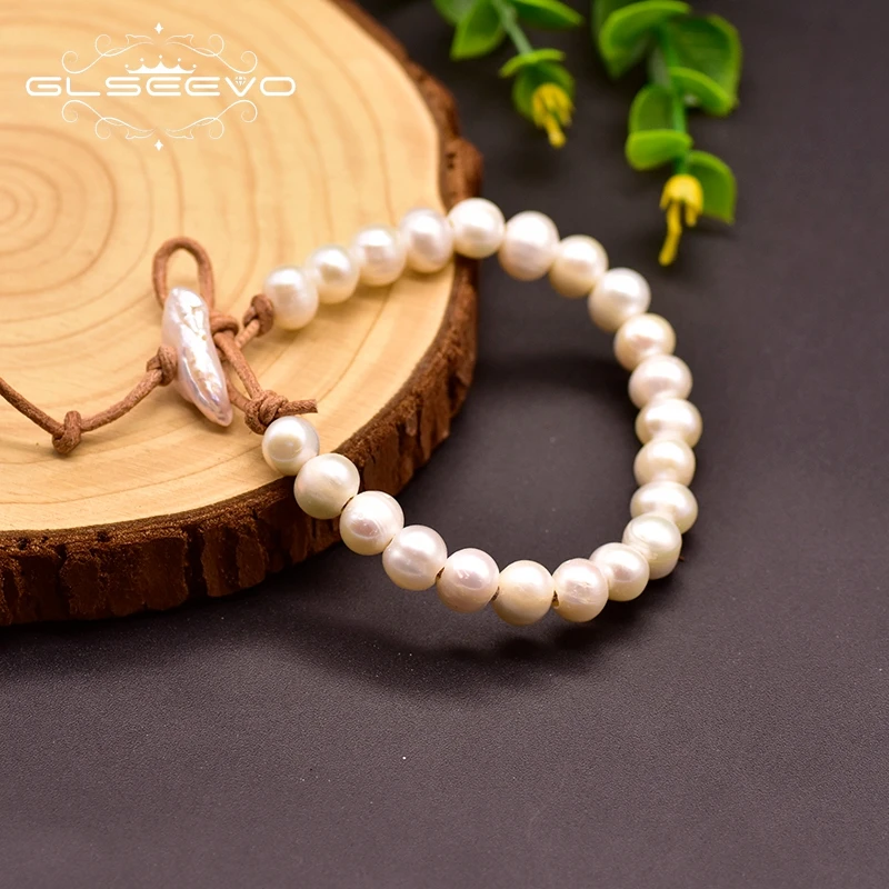 GLSEEVO Natural Fresh Water White Pearl Leather Bracelet For Women Girl Engagement Handmade Fine Jewelry Accessories GB0159
GLSEEVO Natural Fresh Water White Pearl Leather Bracelet For Women Girl Engagement Handmade Fine Jewelry Accessories GB0159
