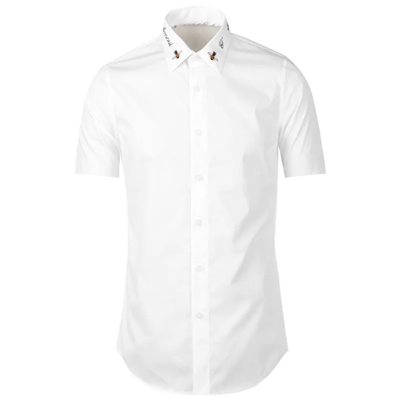 New 2021 luxury Men l'aveugle par amour Classic Embroidered bee Fashion Cotton Casual Shirts Shirt high Short sleeves A53
New 2021 luxury Men l'aveugle par amour Classic Embroidered bee Fashion Cotton Casual Shirts Shirt high Short sleeves A53