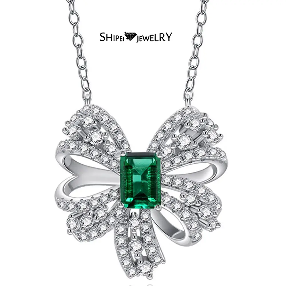 Shipei 925 Sterling Silver Emerald Bowknot Diamonds Created Moissanite Vintage Wedding Fine Jewelry Engagement Pendant Necklace
Shipei 925 Sterling Silver Emerald Bowknot Diamonds Created Moissanite Vintage Wedding Fine Jewelry Engagement Pendant Necklace