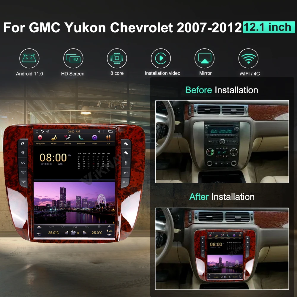 Автомобильный радиоприемник на Android с экраном для GMC Yukon Chevrolet Tahoe silverado 2007-2012, автомобильный стерео DVD-экран 12,1 дюйма, головное устройство 2din
Автомобильный радиоприемник на Android с экраном для GMC Yukon Chevrolet Tahoe silverado 2007-2012, автомобильный стерео DVD-экран 12,1 дюйма, головное устройство 2din