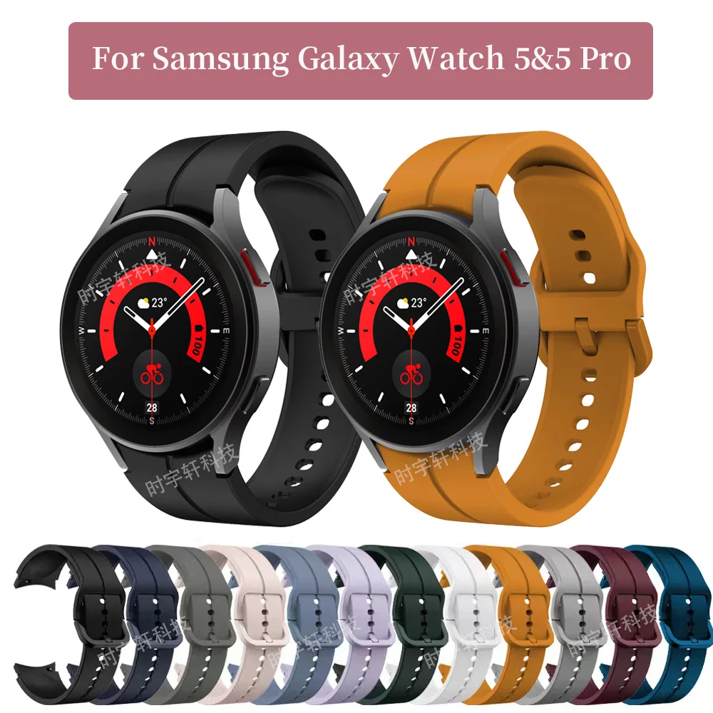 

Sport Band For Samsung Galaxy Watch 5 Pro 45mm/Watch 5 4 44mm 40mm/4 Classic 46mm 42mm Strap Silicone Bracelet Men Watchband