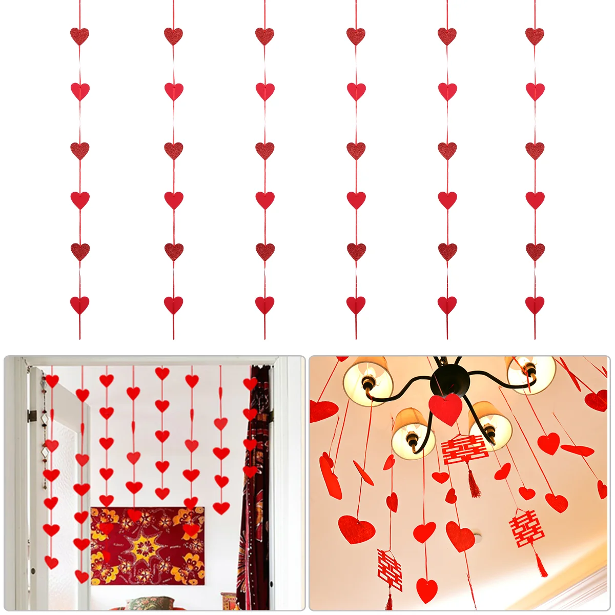Tinksky 6pcs Red Heart Shape Garland Hanging Felt Garland String Chain Wedding Valentine's Day Christmas Birthday Kids Baby
Tinksky 6pcs Red Heart Shape Garland Hanging Felt Garland String Chain Wedding Valentine's Day Christmas Birthday Kids Baby