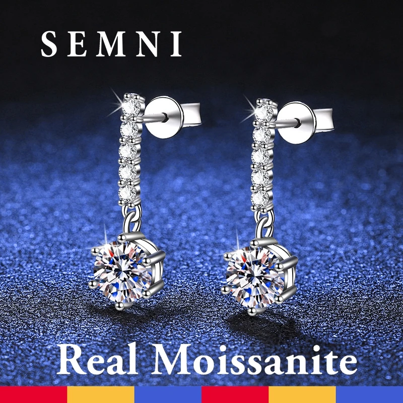 SEMNI 2.0ct GRA Certified Moissanite Tassels Stud Earrings for Women Girls Brilliant Wedding Jewelry Promises Gift Forever Love
SEMNI 2.0ct GRA Certified Moissanite Tassels Stud Earrings for Women Girls Brilliant Wedding Jewelry Promises Gift Forever Love