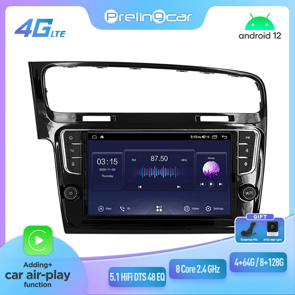 Prelingcar For Volkswagen Golf 7 2013-2017 Android 12 Car Monitor 8 256g Carplay RDS GPS Built 2din Radio DVD Player 5.1HIFI DTS
Prelingcar For Volkswagen Golf 7 2013-2017 Android 12 Car Monitor 8 256g Carplay RDS GPS Built 2din Radio DVD Player 5.1HIFI DTS
