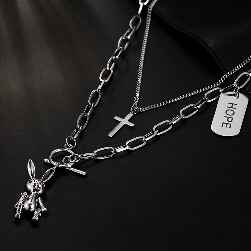 Trendy Lovely Mechanical Rabbit Design Cross & Hope Tag Ladies Titanium Steel Pendant Necklace Jewelry For Women Birthday Gifts
Trendy Lovely Mechanical Rabbit Design Cross & Hope Tag Ladies Titanium Steel Pendant Necklace Jewelry For Women Birthday Gifts