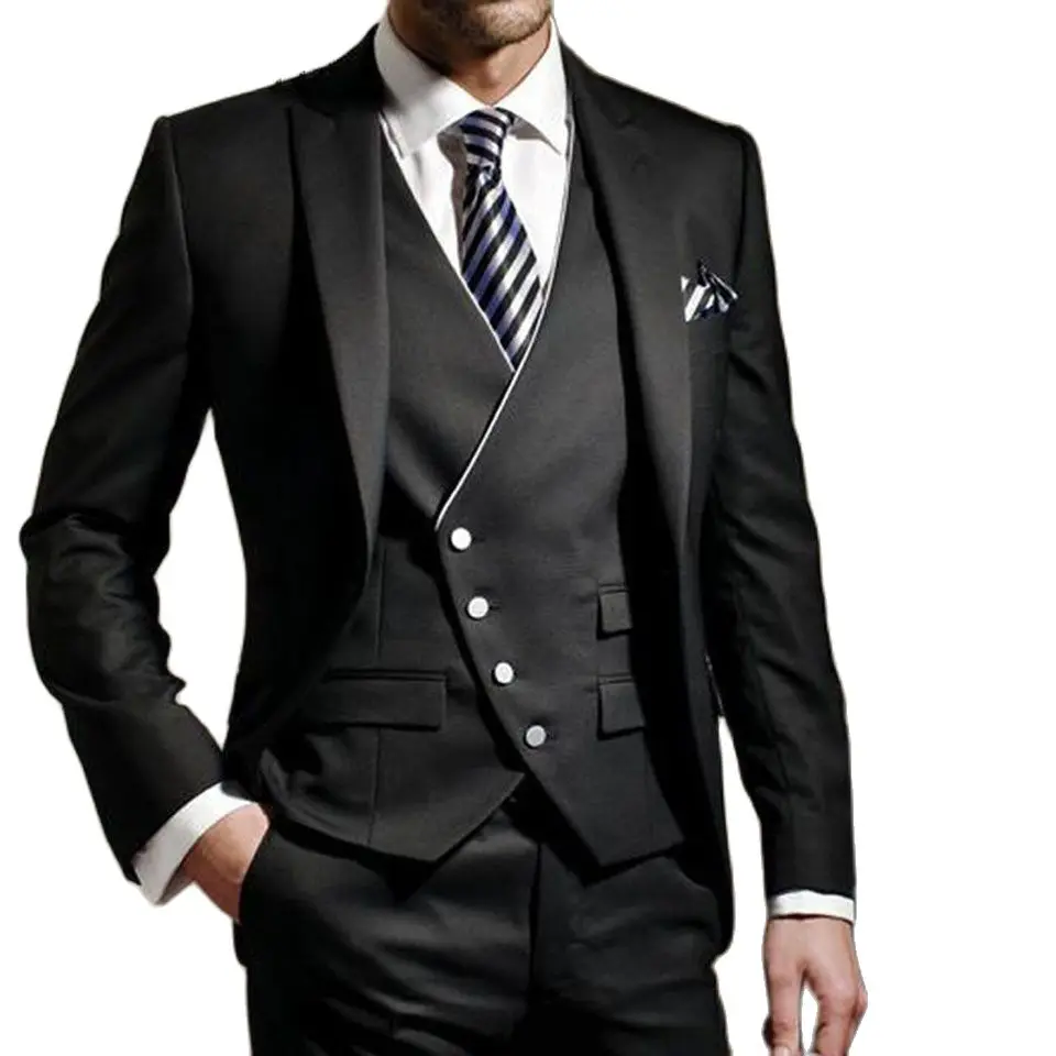 Black Formal Men Suit Slim Fit Mens Suits Bespoke Groom Tuxedo Blazer for Wedding Prom Jacket Pants with Vest 3Pcs
Black Formal Men Suit Slim Fit Mens Suits Bespoke Groom Tuxedo Blazer for Wedding Prom Jacket Pants with Vest 3Pcs