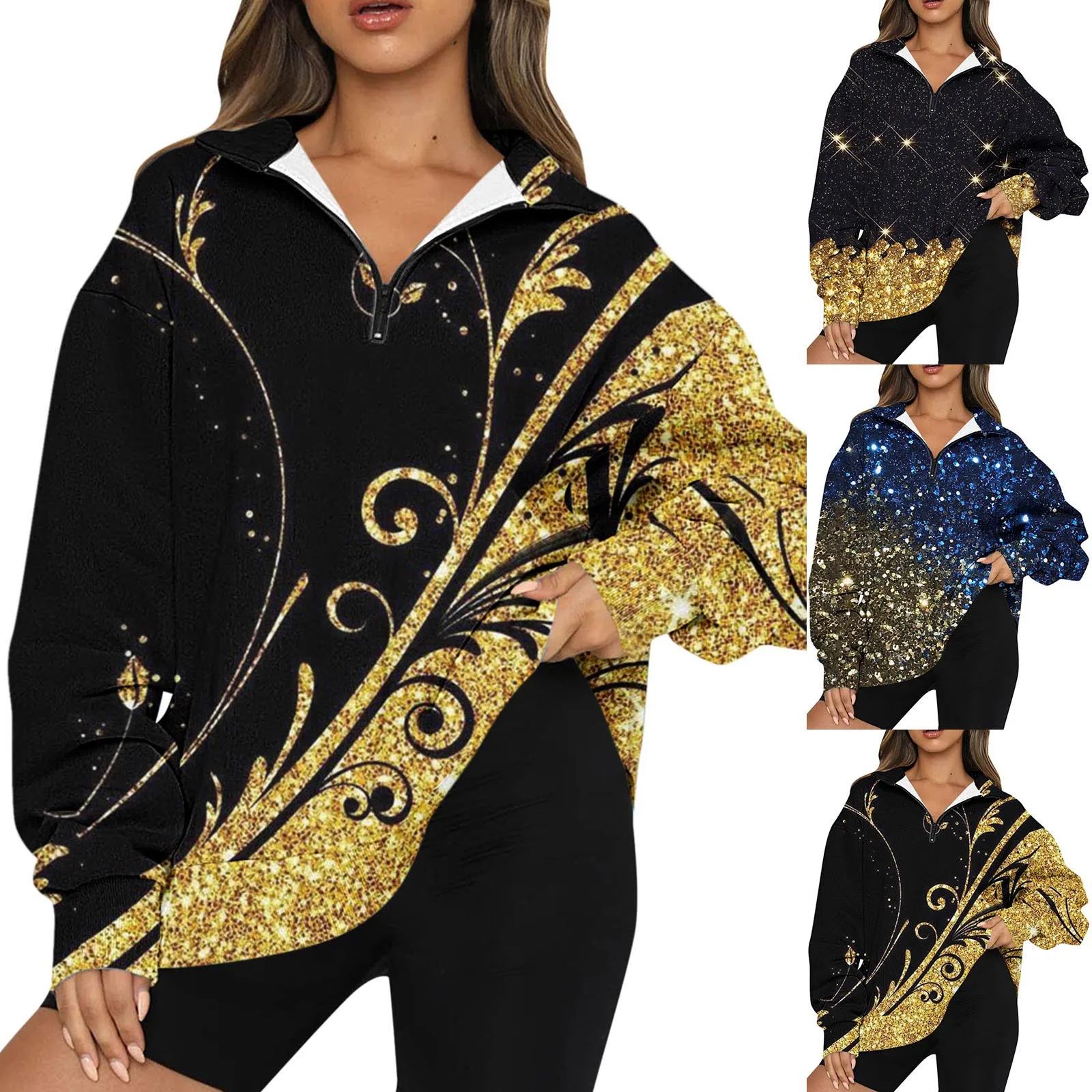 Женский спортивный свитшот на молнии, Женский пуловер оверсайз на молнии с длинным рукавом, блестящая повседневная рубашка, одежда для подр...
Женский спортивный свитшот на молнии, Женский пуловер оверсайз на молнии с длинным рукавом, блестящая повседневная рубашка, одежда для подр...