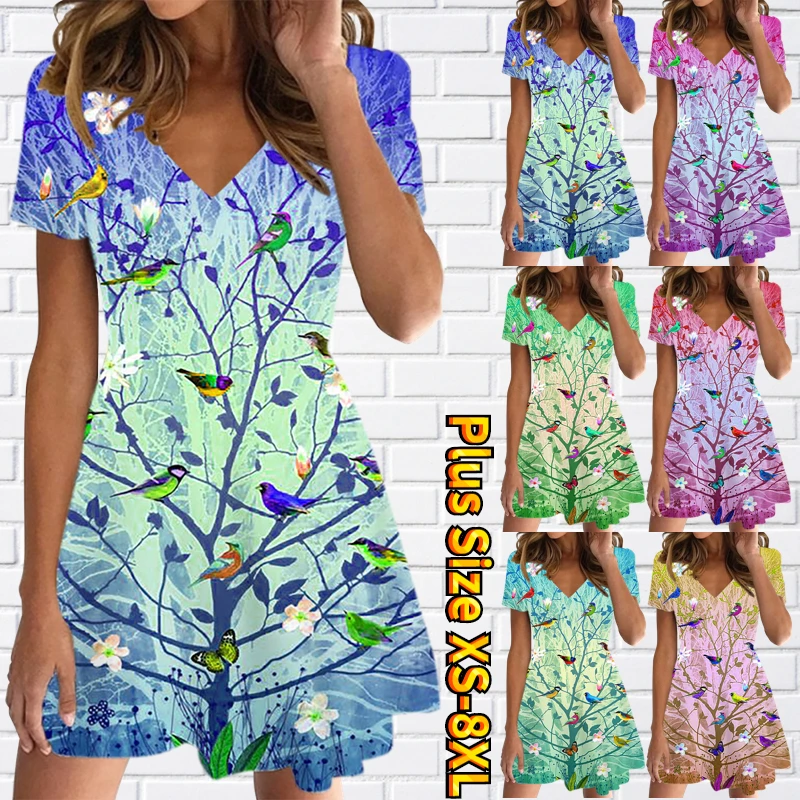 Summer Daily Retro Slim Skirt Fashion Sexy Slim Dress Women's V-Neck Knee-length Skirt New Design Printing Short Sleeve Skirt
Summer Daily Retro Slim Skirt Fashion Sexy Slim Dress Women's V-Neck Knee-length Skirt New Design Printing Short Sleeve Skirt