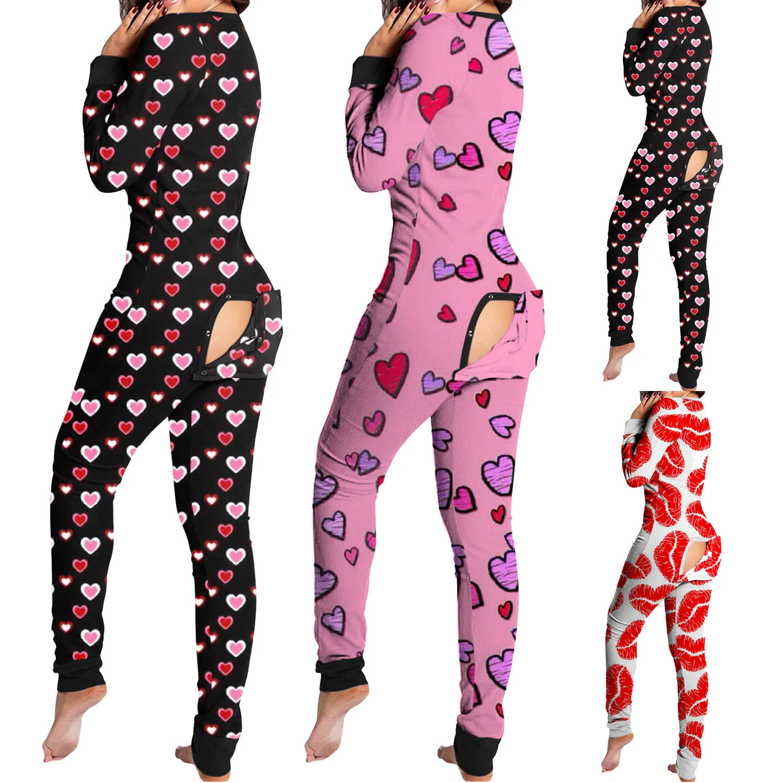 Sexy Christmas Pajama for Women New Year Jumpsuit Button-down Front Back Butt Bum Open Flap Jumpsuit Xmas Print Loungewear
Sexy Christmas Pajama for Women New Year Jumpsuit Button-down Front Back Butt Bum Open Flap Jumpsuit Xmas Print Loungewear