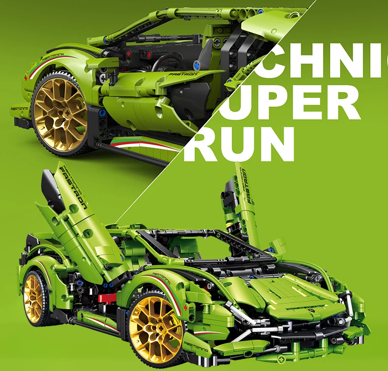Новинка, 2000 + шт., конструктор Lamborghini 1:10, строительные блоки, модель спортивных автомобилей со стандартной скоростью, миниатюрные игрушки MOC, ...
Новинка, 2000 + шт., конструктор Lamborghini 1:10, строительные блоки, модель спортивных автомобилей со стандартной скоростью, миниатюрные игрушки MOC, ...