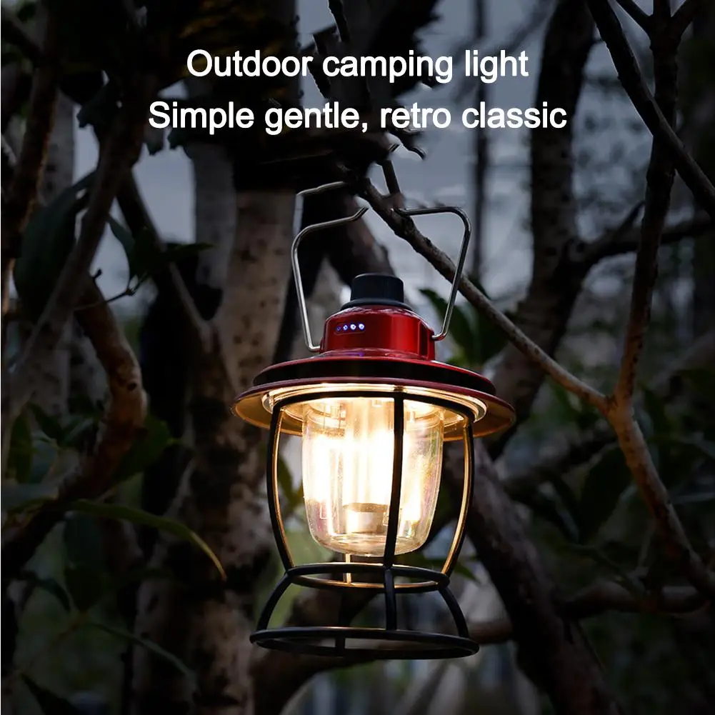 LED Retro Portable Camping Lantern Multifunctional Rechargeable Stepless Dimming Outdoor Hanging Tent Lamp
LED Retro Portable Camping Lantern Multifunctional Rechargeable Stepless Dimming Outdoor Hanging Tent Lamp