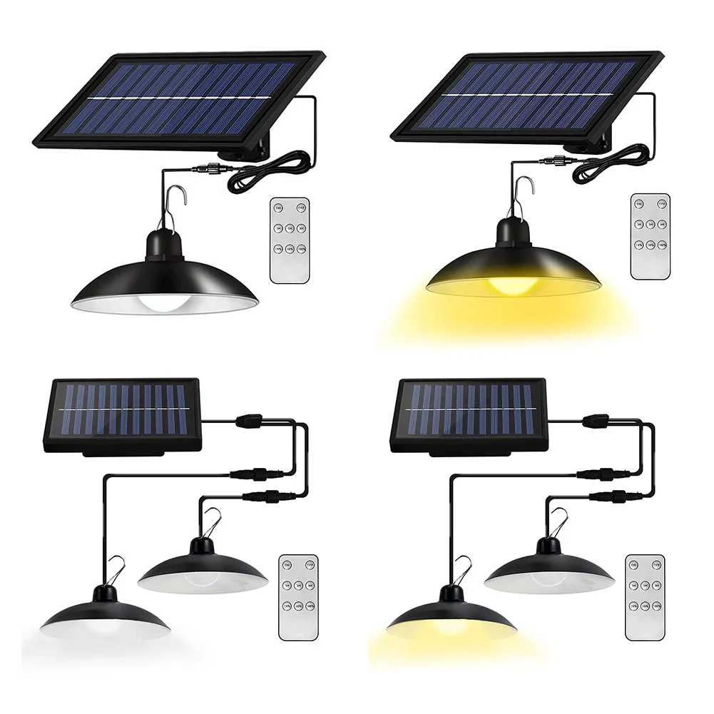Double Single Head Solar Pendant Light Waterproof Outdoor Indoor Solar Wall Lamp Remote Chandelier for Home Camping
Double Single Head Solar Pendant Light Waterproof Outdoor Indoor Solar Wall Lamp Remote Chandelier for Home Camping