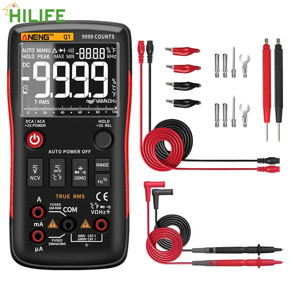 9999 Counts With Analog Auto Transistor Capacitor NCV Ohm Tester Q1 Digital Multimeter Professional Multimetro True RMS
9999 Counts With Analog Auto Transistor Capacitor NCV Ohm Tester Q1 Digital Multimeter Professional Multimetro True RMS
