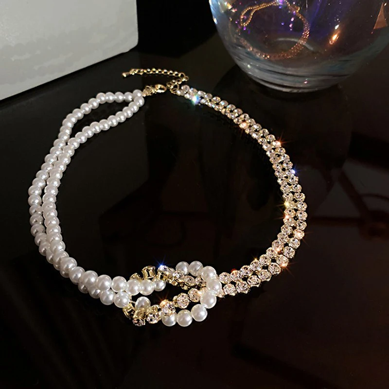 Crystal Pearl Choker Necklaces for Women Short Chain Rhinestone Necklaces Declaration Party Jewelry Beautiful Gift
Crystal Pearl Choker Necklaces for Women Short Chain Rhinestone Necklaces Declaration Party Jewelry Beautiful Gift