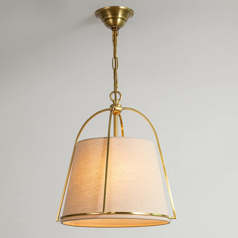 

Подвесная лампа в стиле арт-деко, бронзовый абажур из ткани для столовой, роскошный 4 лампочки для кофе, бара, ресторана, комнатный декор, подвесные светильники