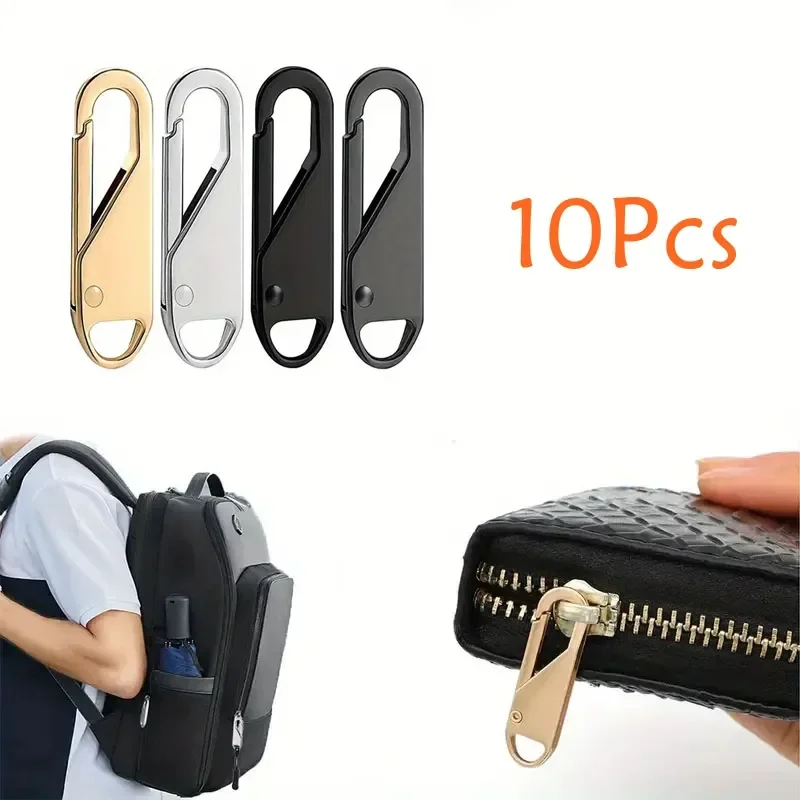 

10 Pcs Zippers Slider Puller Instant Zippers Repair Bag Replacement Bad Buckle Travel Bag Suitcase Zipper Head DIY Sewing Craft