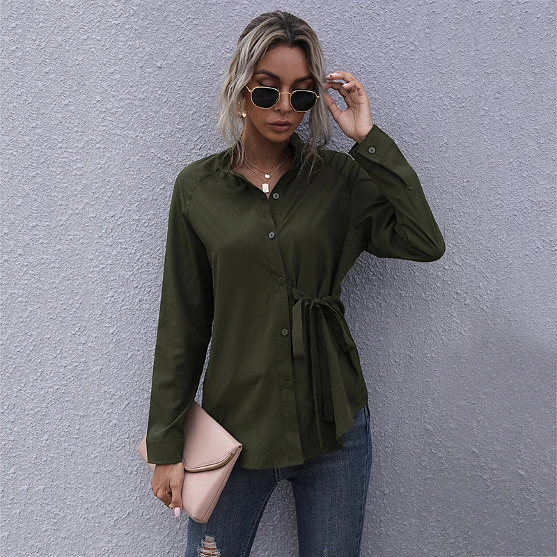 Lace Up Button Up Shirt Women Long Sleeve Blouse Office Ladies Tops Fashion Clothes 2022 Turn-down Collar Green Red Bow
Lace Up Button Up Shirt Women Long Sleeve Blouse Office Ladies Tops Fashion Clothes 2022 Turn-down Collar Green Red Bow