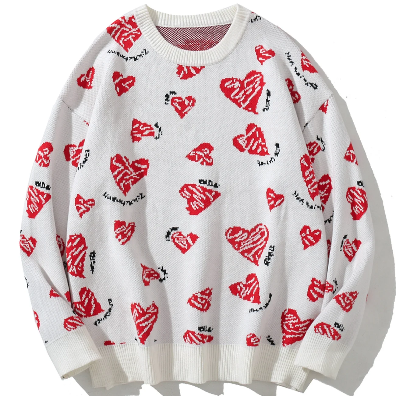 KKAYCATE Harajuku Autumn Winter Sweater Pullover Hip Hop Streetwear Graffiti Heart Knitted Sweater Loose Casual Knitwear Jumpers
KKAYCATE Harajuku Autumn Winter Sweater Pullover Hip Hop Streetwear Graffiti Heart Knitted Sweater Loose Casual Knitwear Jumpers