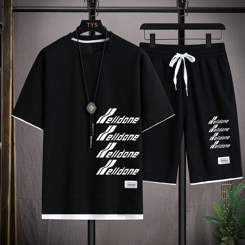WE11DONE Summer Fashion Casual brand Men Set Short Sleeves T shirt+shorts 2 piece set Men Casual Fitness Jogging Sportswear Suit
WE11DONE Summer Fashion Casual brand Men Set Short Sleeves T shirt+shorts 2 piece set Men Casual Fitness Jogging Sportswear Suit