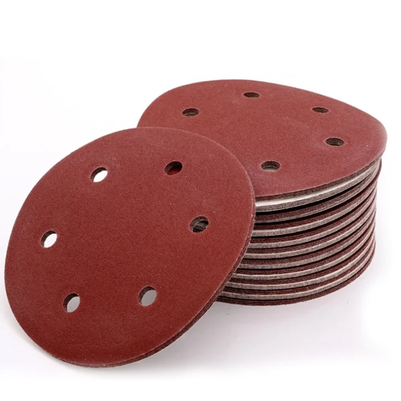

10pcs 125mm 5" Sanding Discs 6 Holes Round Hook Loop Sandpaper Pads 60-1200 Grit Buffing Sheet Sander Polishing Pad
