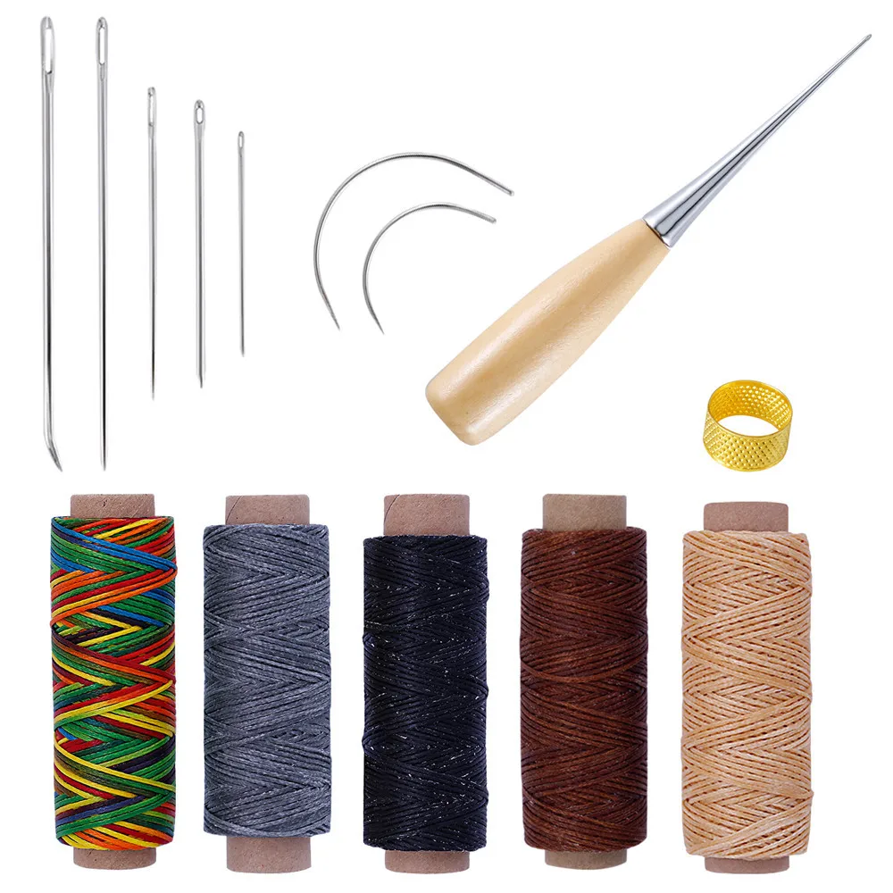 14pcs Leather Craft Stitching Tools Set with Hand Sewing Needles Awl Thimble Waxed Thread for DIY Leathercraft Sewing
14pcs Leather Craft Stitching Tools Set with Hand Sewing Needles Awl Thimble Waxed Thread for DIY Leathercraft Sewing