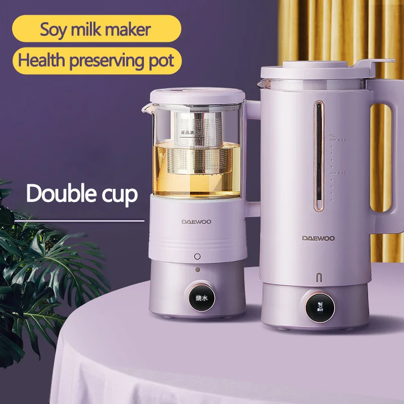 Soybean Milk Machine Heating Soymilk Health Preserving Pot Electric Juicer Blender Cytoderm Breaking Machine Double Cup 220V
Soybean Milk Machine Heating Soymilk Health Preserving Pot Electric Juicer Blender Cytoderm Breaking Machine Double Cup 220V