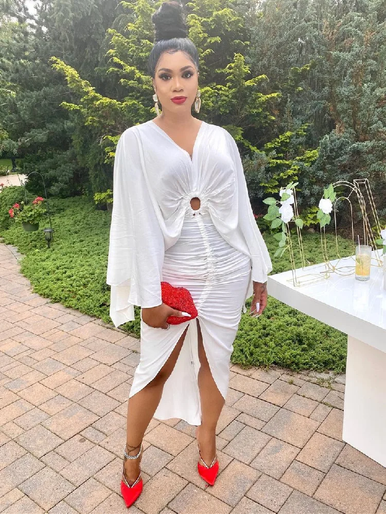 Autumn Fashion Irregular Long Dress Feminine V-neck Hollow Flare Sleeve Irregular Shirt Fabric Dress Women
Autumn Fashion Irregular Long Dress Feminine V-neck Hollow Flare Sleeve Irregular Shirt Fabric Dress Women