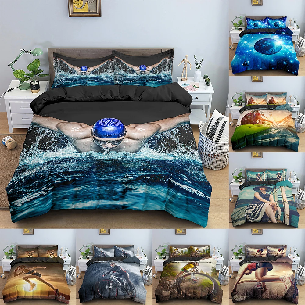 Swimmer Printed Bedding Set Twin Duvet Cover Set Comforter Cover Athlete Pattern Quilt Covers Bedding Set With Pillowcase 2/3Pcs
Swimmer Printed Bedding Set Twin Duvet Cover Set Comforter Cover Athlete Pattern Quilt Covers Bedding Set With Pillowcase 2/3Pcs
